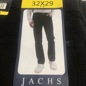 Jachs 5 Pocket Pant, Stretch, Flex Waist, Straight Fit, Men's 32x29, Black, NEW